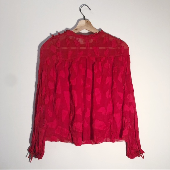 Aritzia Wilfred Le Fou Red Henriette Blouse - Picture 3 of 7